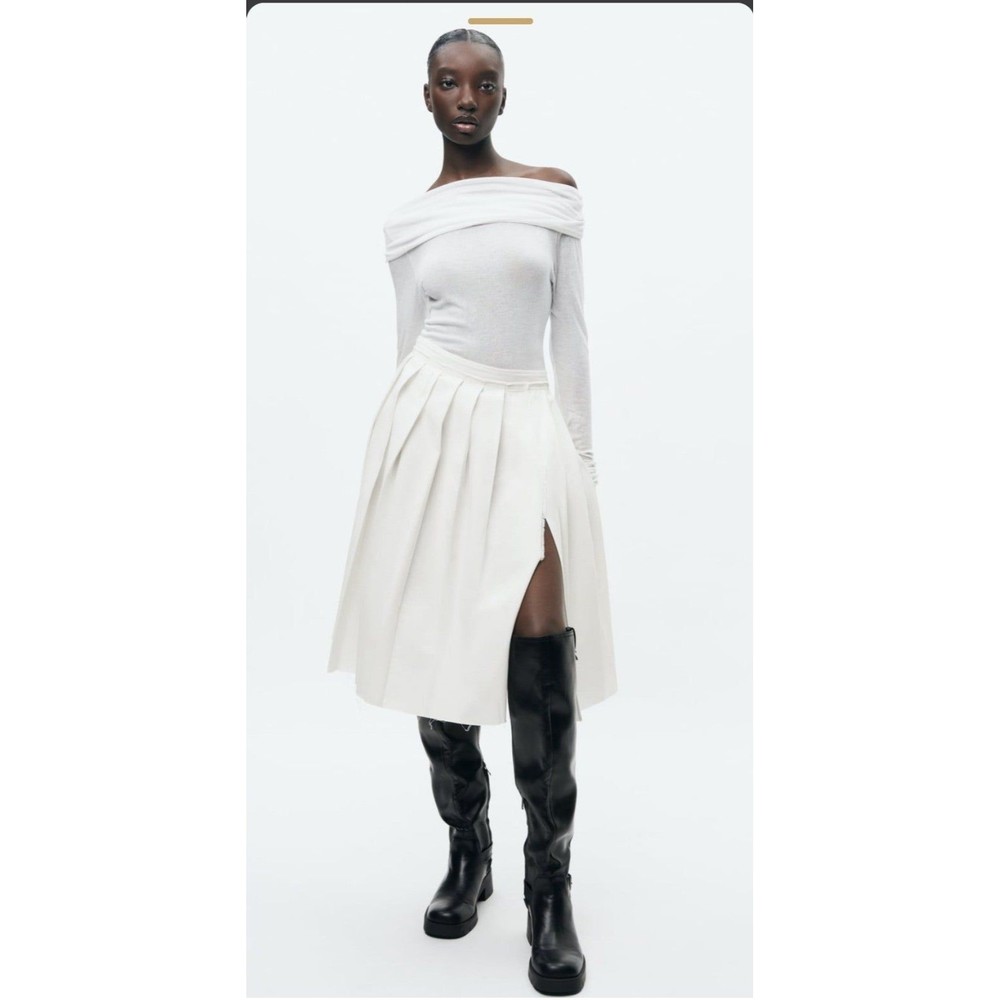 Zara pleated midi skirt